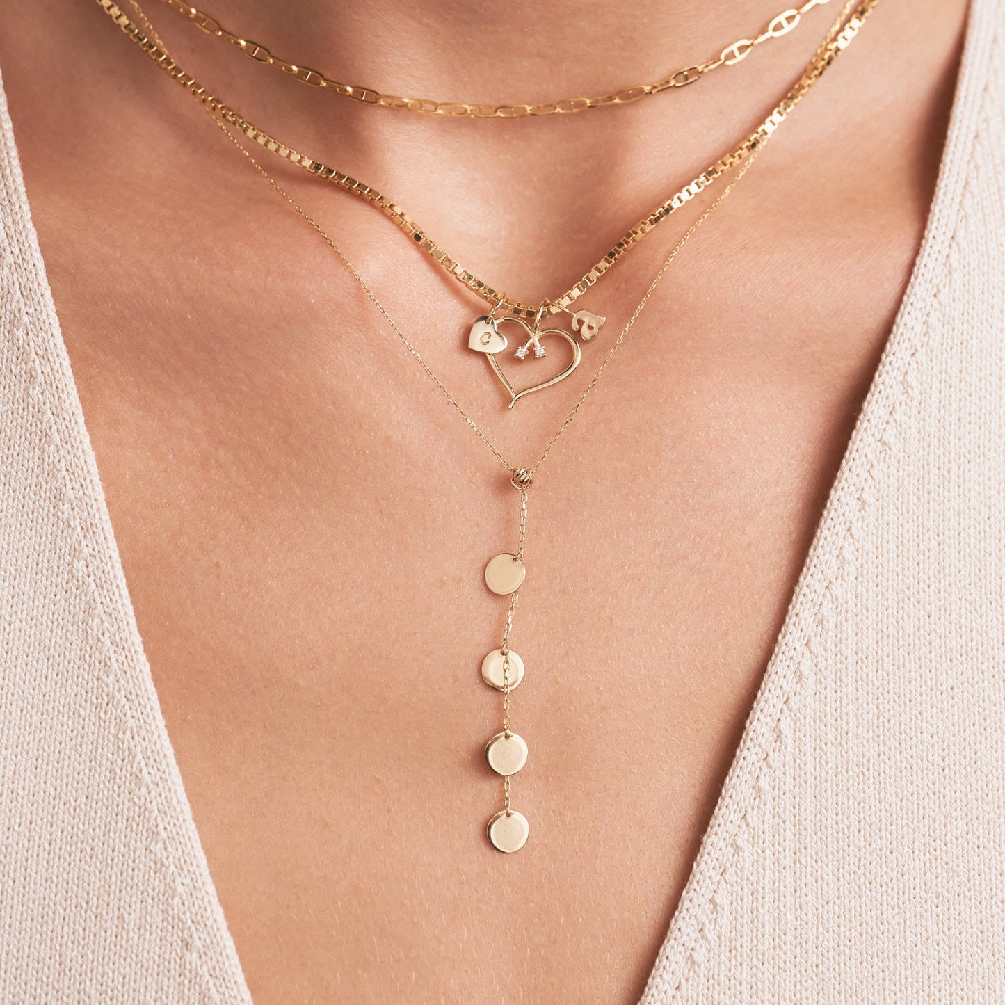 Disc Lariat Halskette