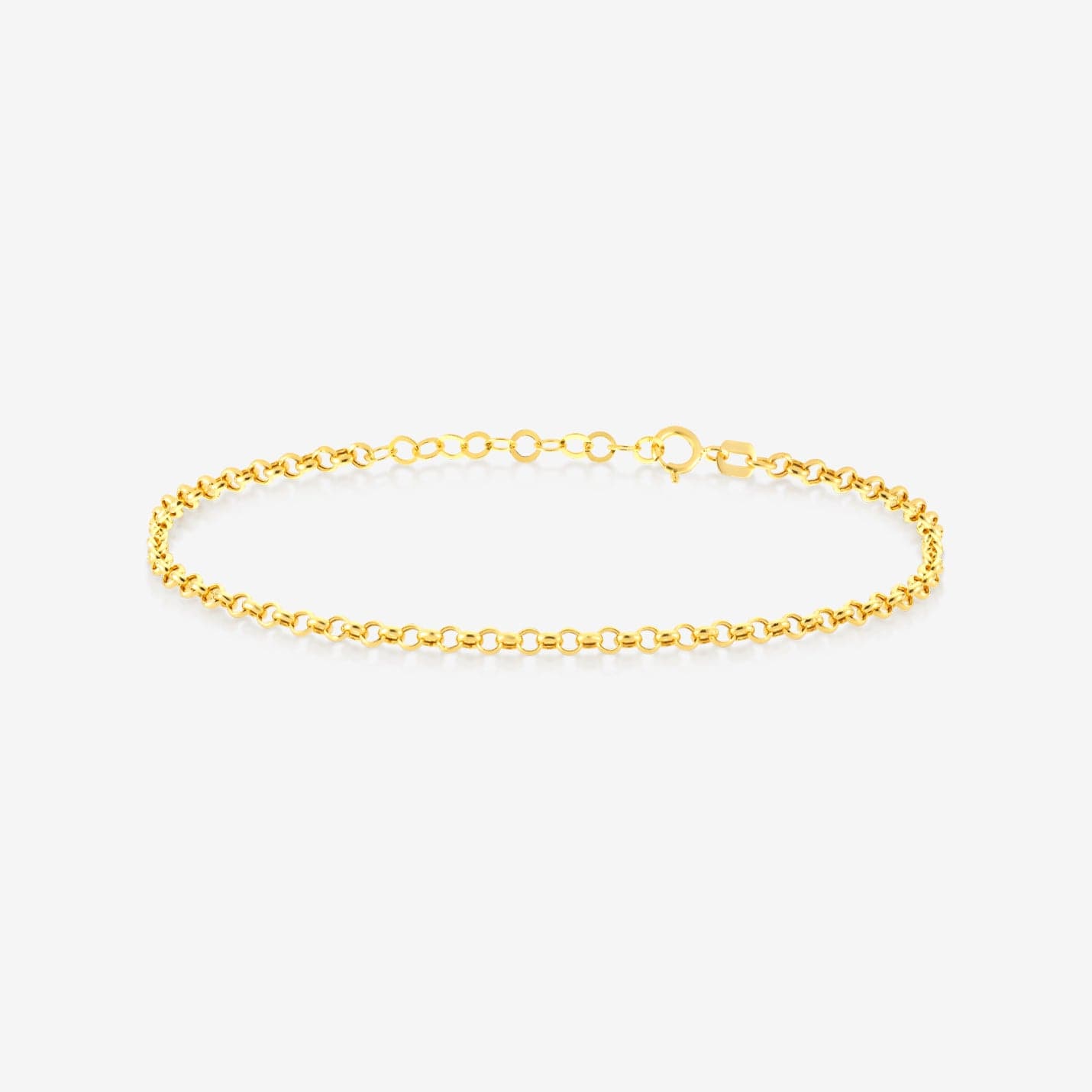 Rolo link bracelet made of 585 solid gold