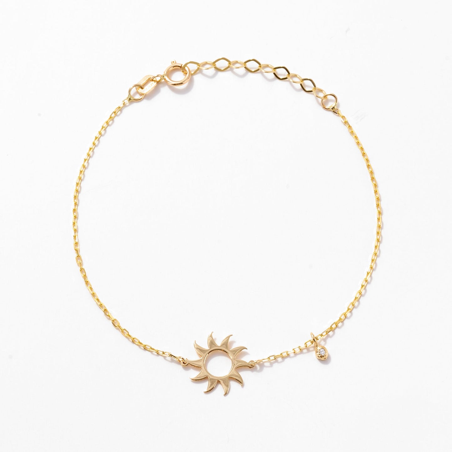 Bracelet soleil avec diamant en or massif 585