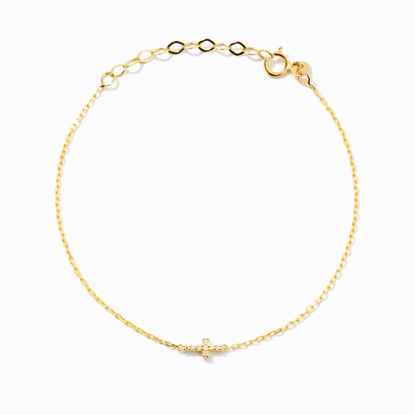 Armband mit kleinem Diamantkreuz
