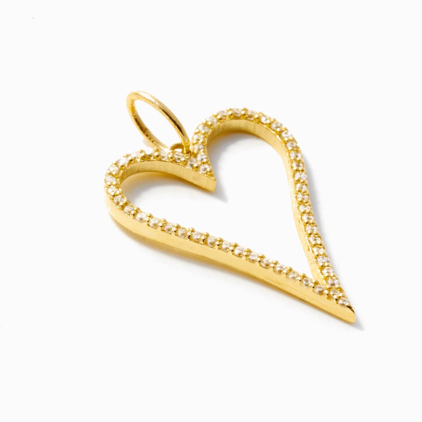 Langer Diamant-Herz-Charm