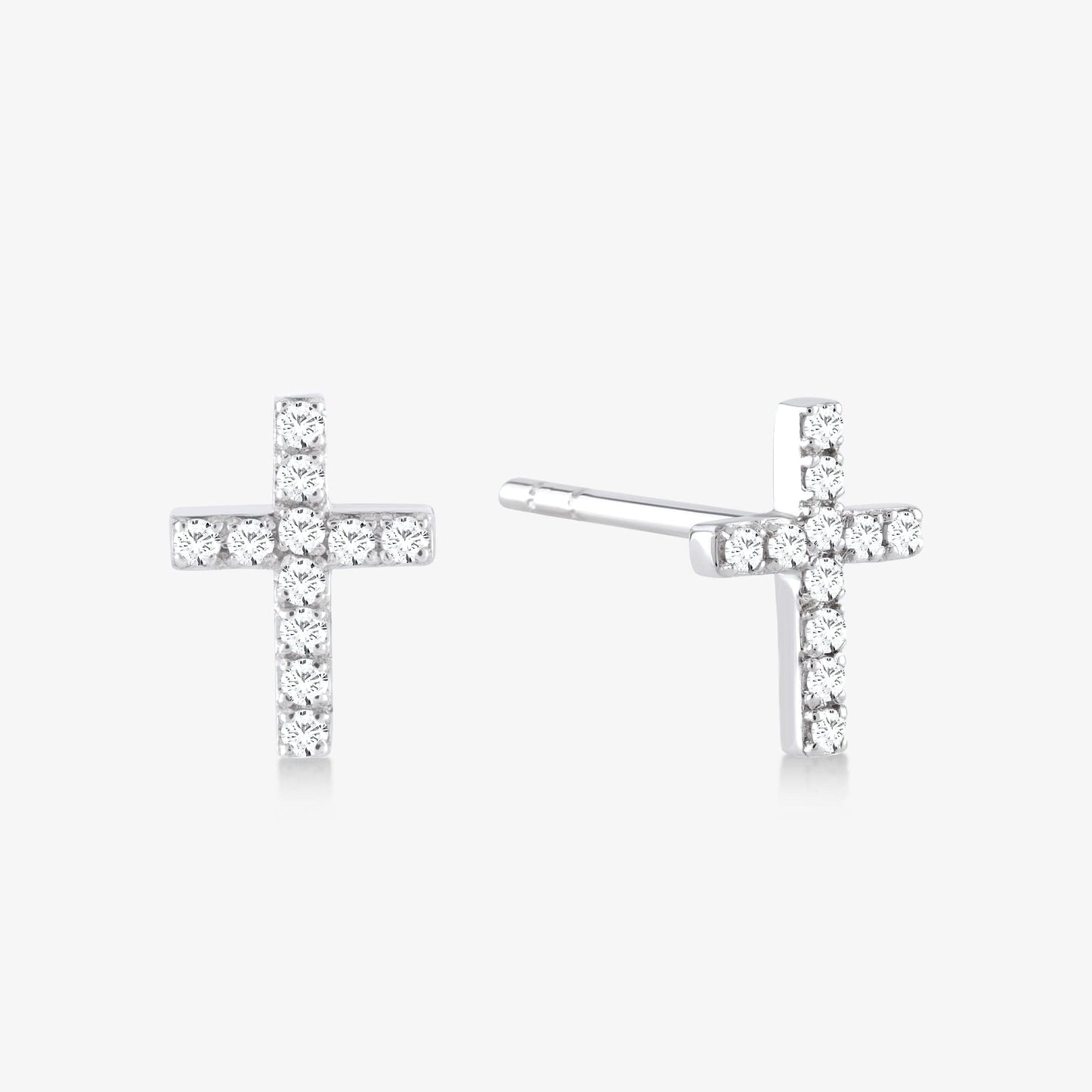 Ohrstecker mit Kreuz und Diamanten