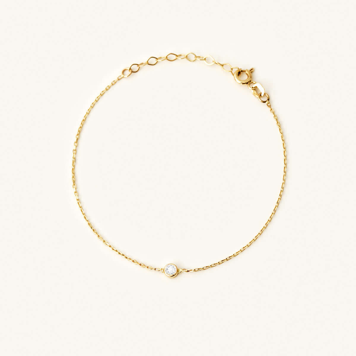 Bracelet pierre de naissance solitaire en or massif 585