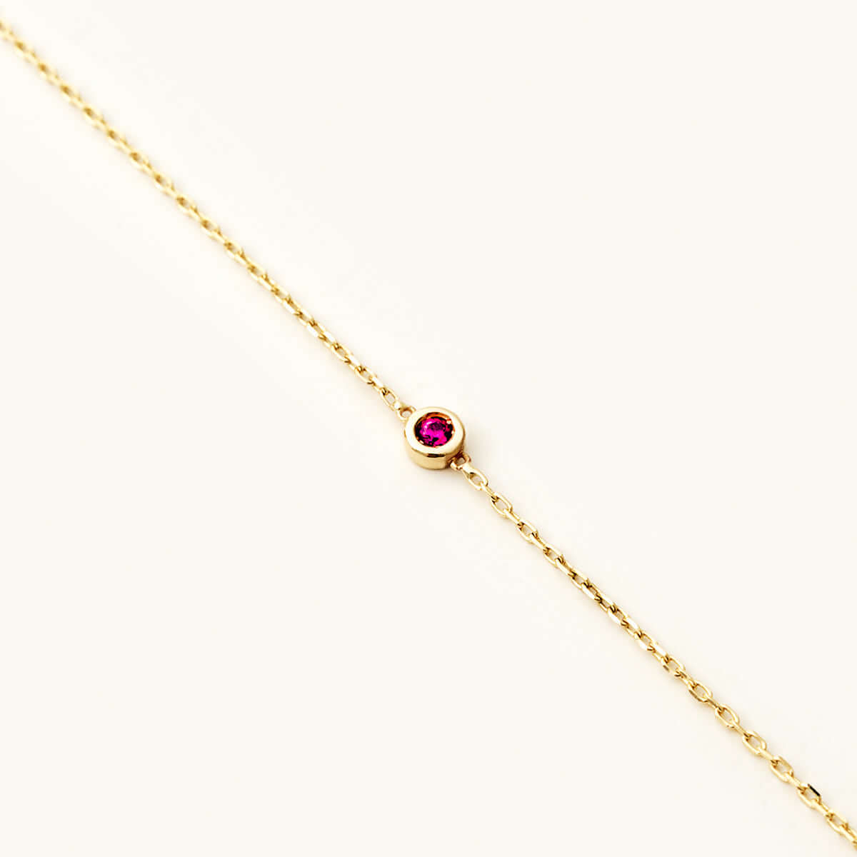 Bracelet pierre de naissance solitaire en or massif 585