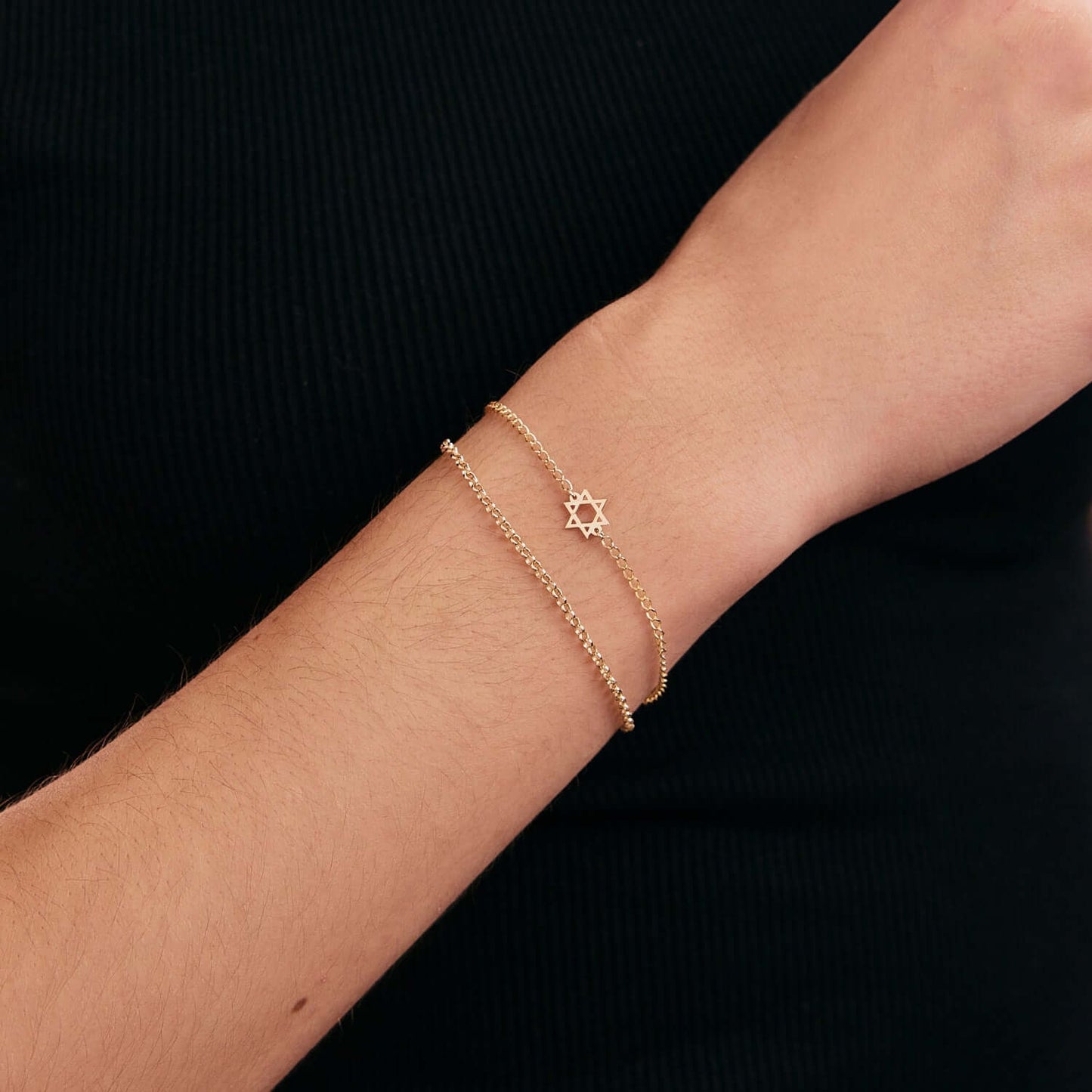 Star of David bracelet made of 585 solid gold