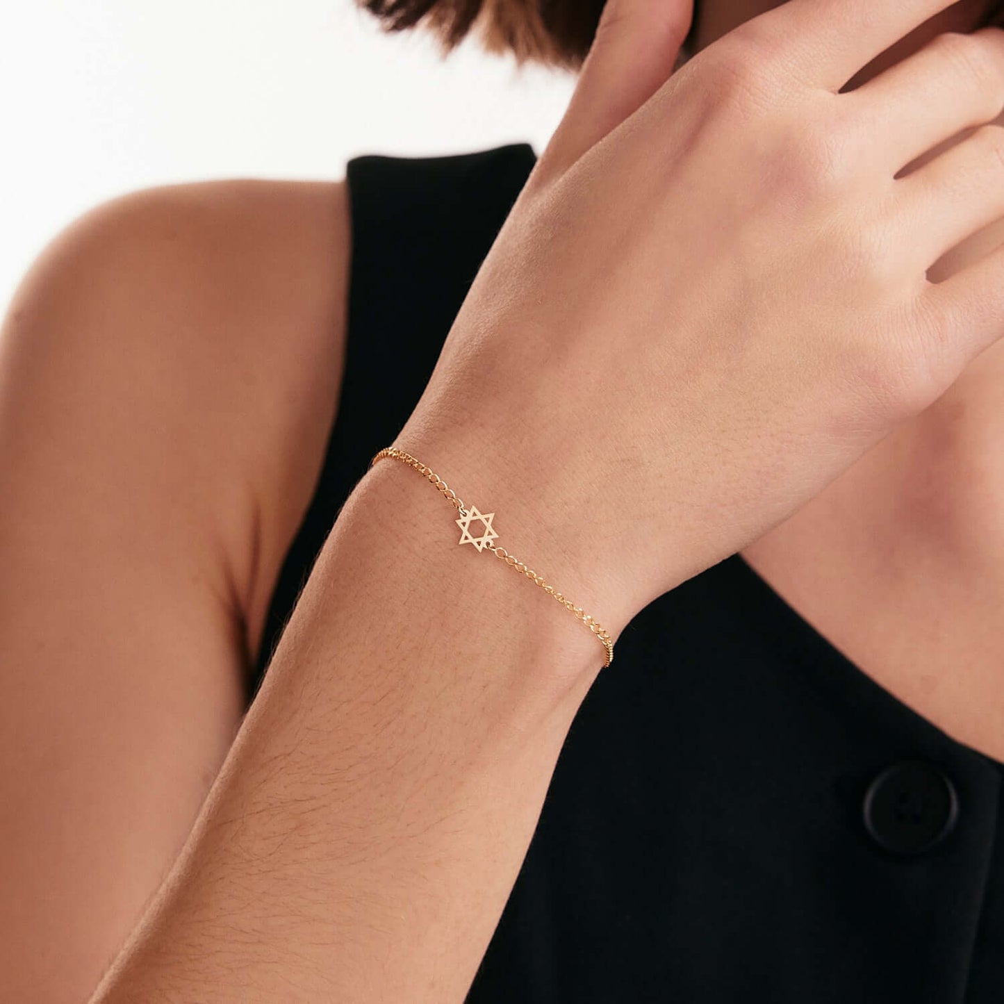 Star of David bracelet made of 585 solid gold