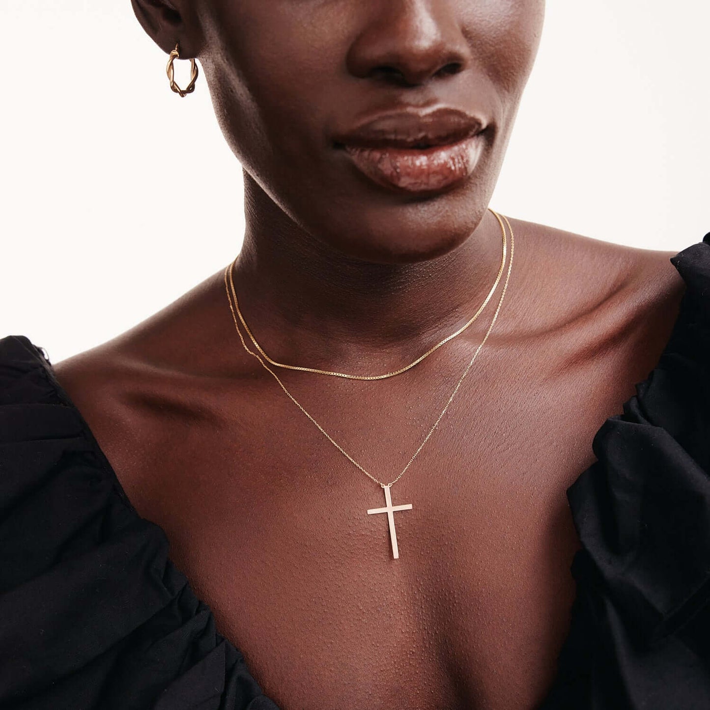 Bold Cross Necklace in 585 Solid Gold