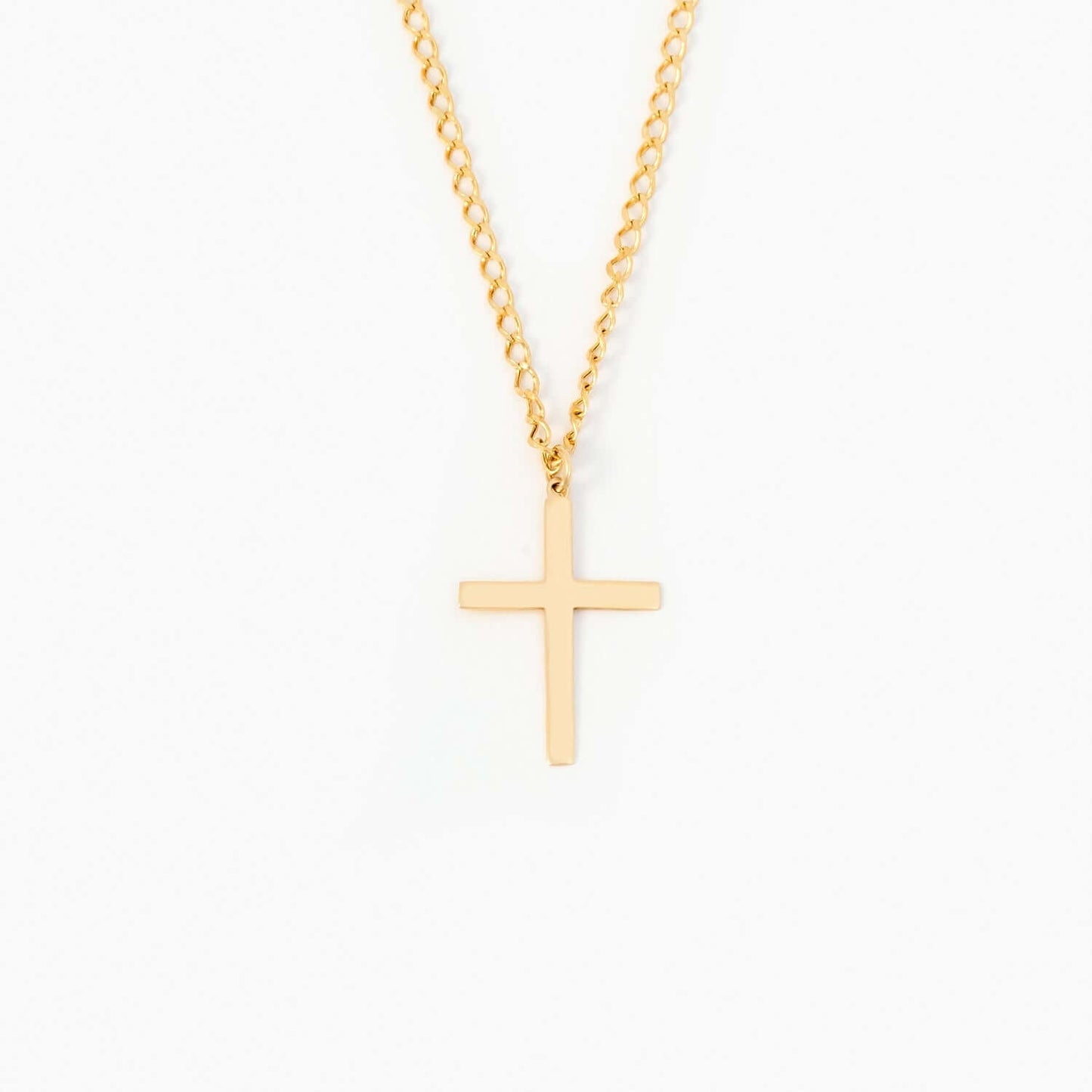 Cross Gourmet Chain Necklace in 585 Solid Gold