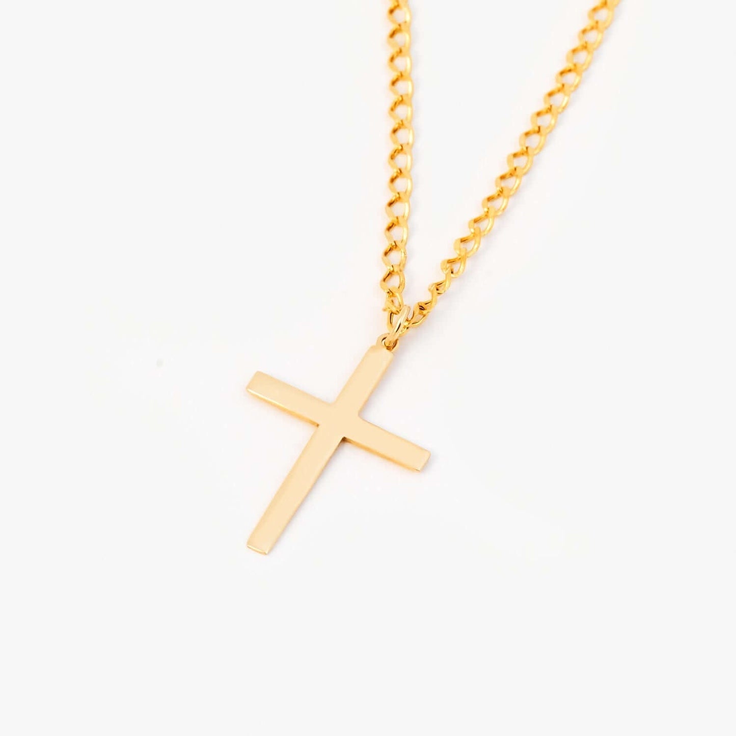 Cross Gourmet Chain Necklace in 585 Solid Gold