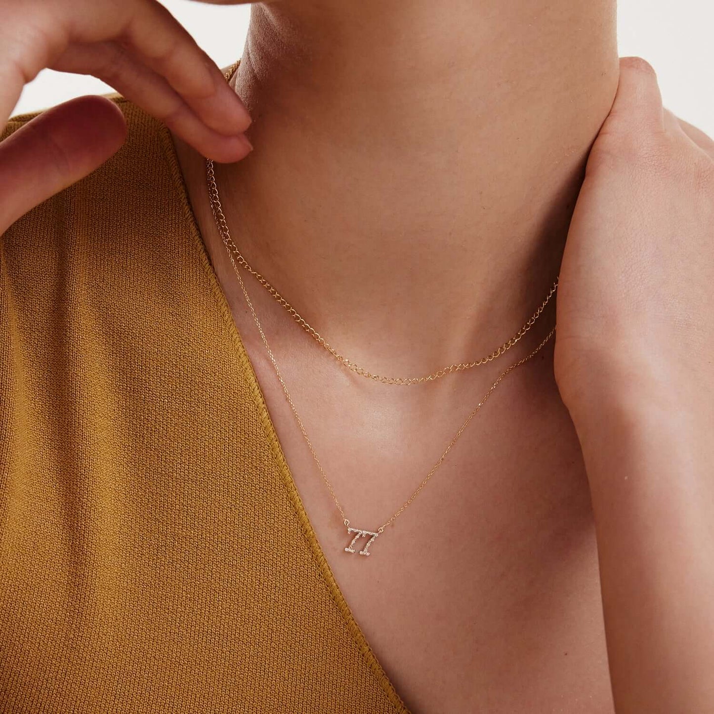 Diamant Custom Nummer Halskette