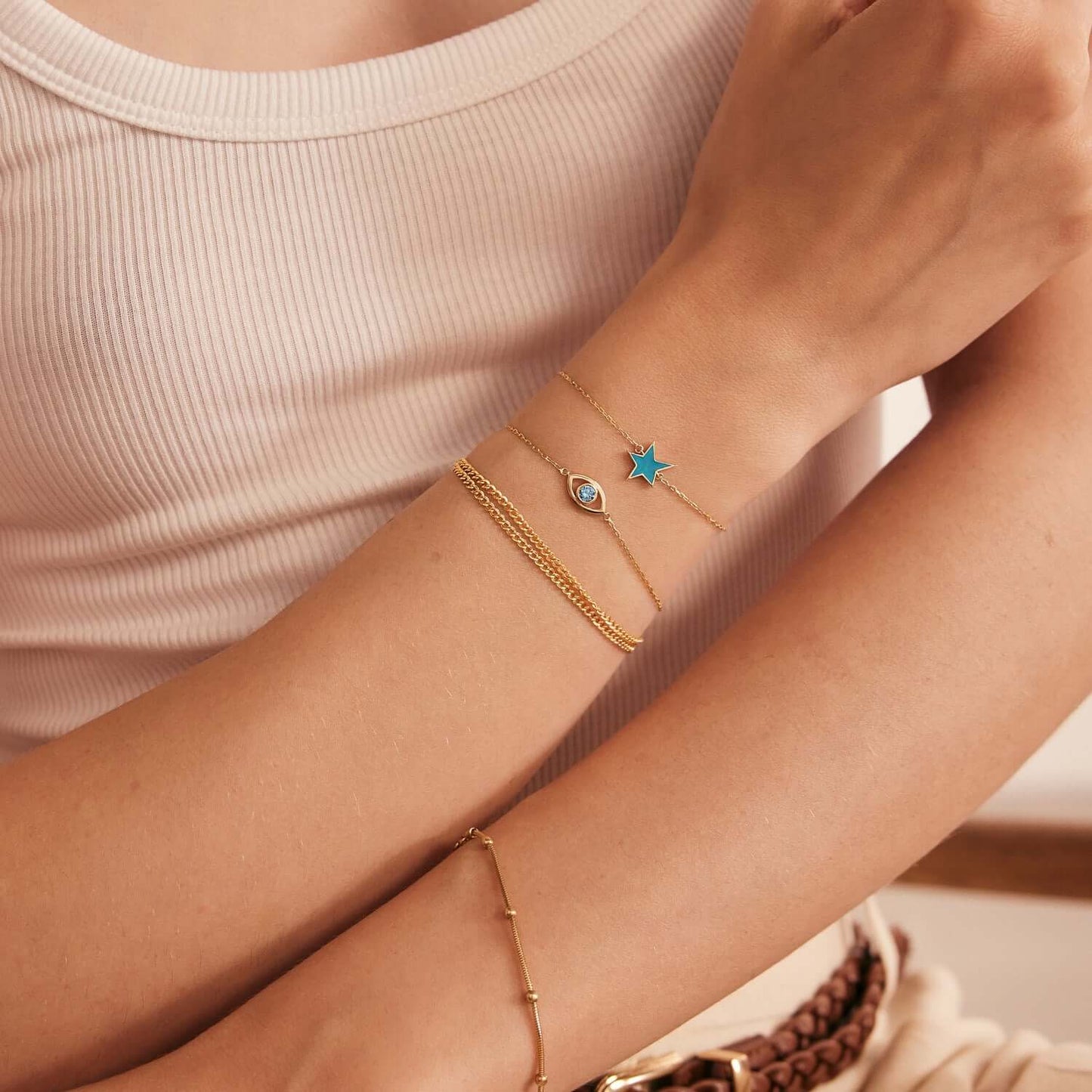 Geburtsstein Böser Blick Armband