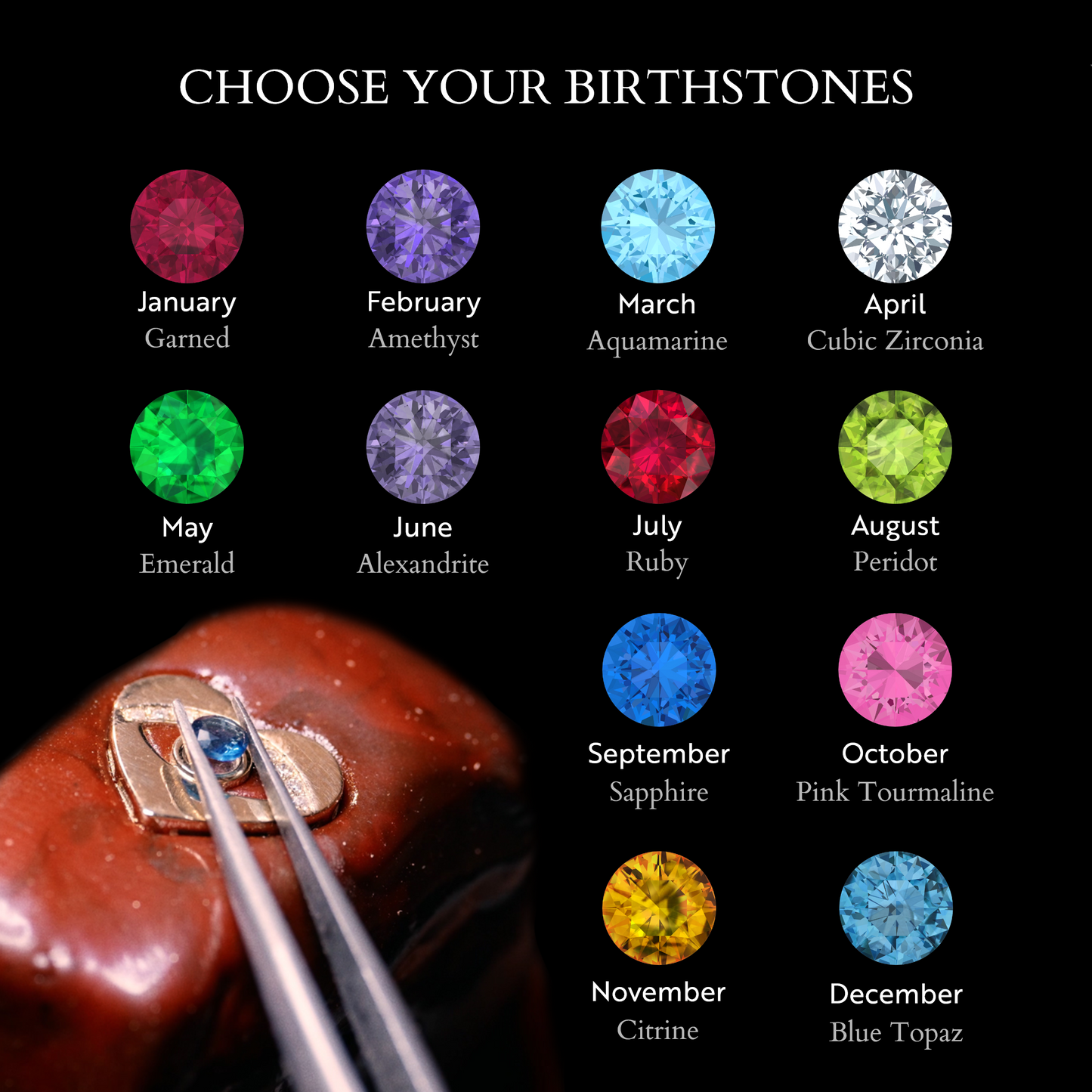 November Birthstone Solitär Stacking Ring