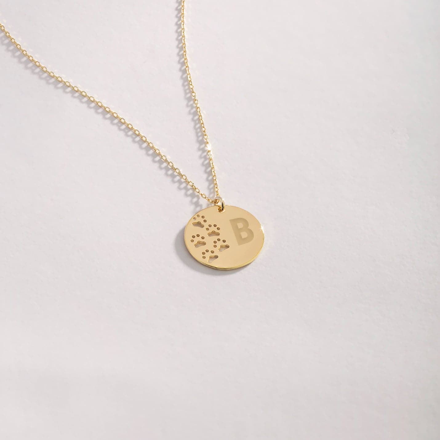Paw Print Gravierbarer Disc-Anhänger Halskette