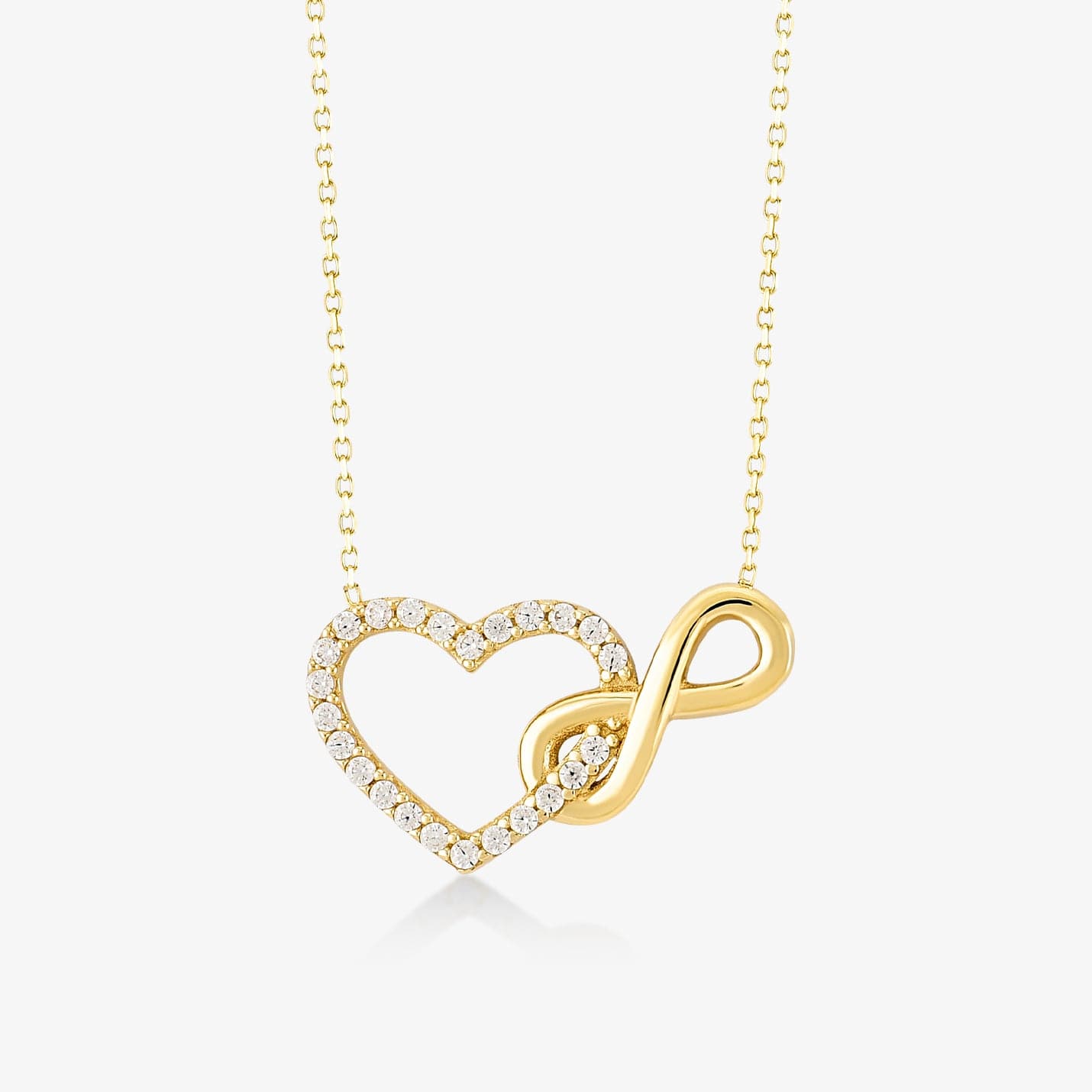 Collier cœur infini en or massif 585