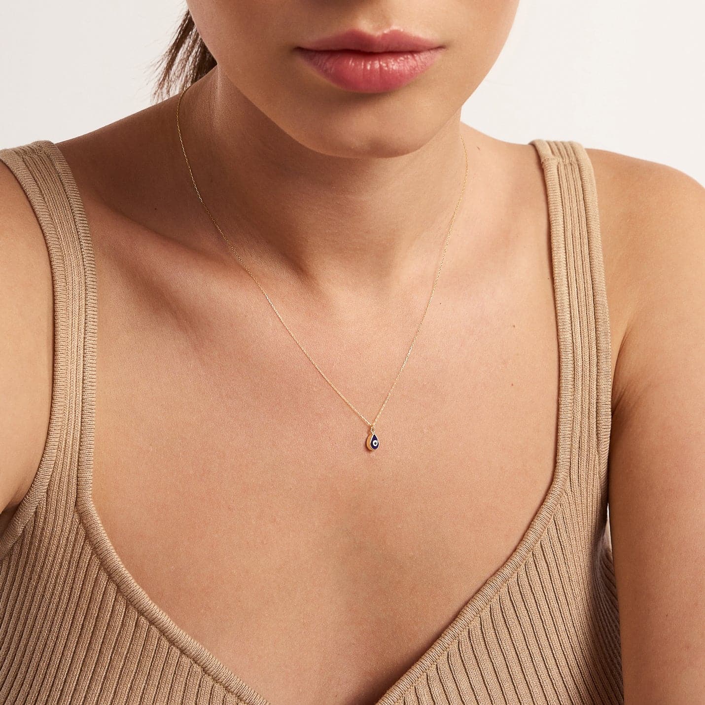 Collier avec pendentif Drop Evil Eye en or 585