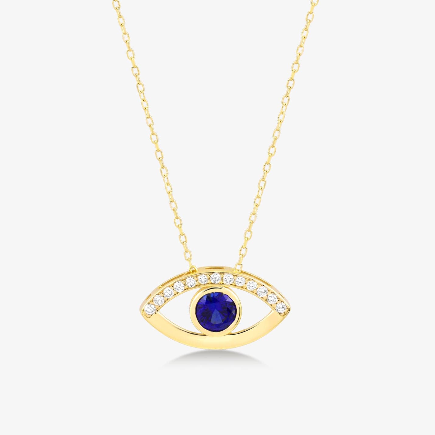 Diamond Saphir Herz böse Augen Halskette - Gelin Diamond