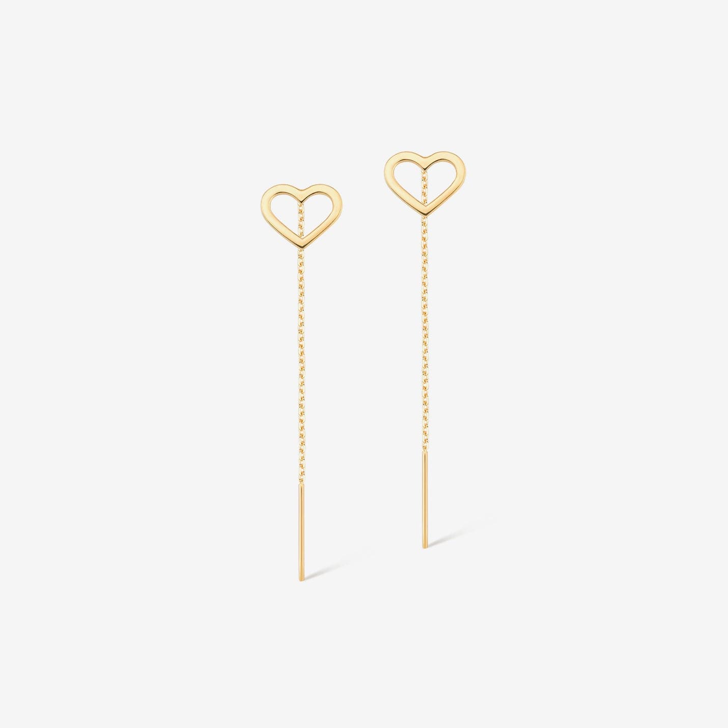 heart threader earrings made of 585 gold