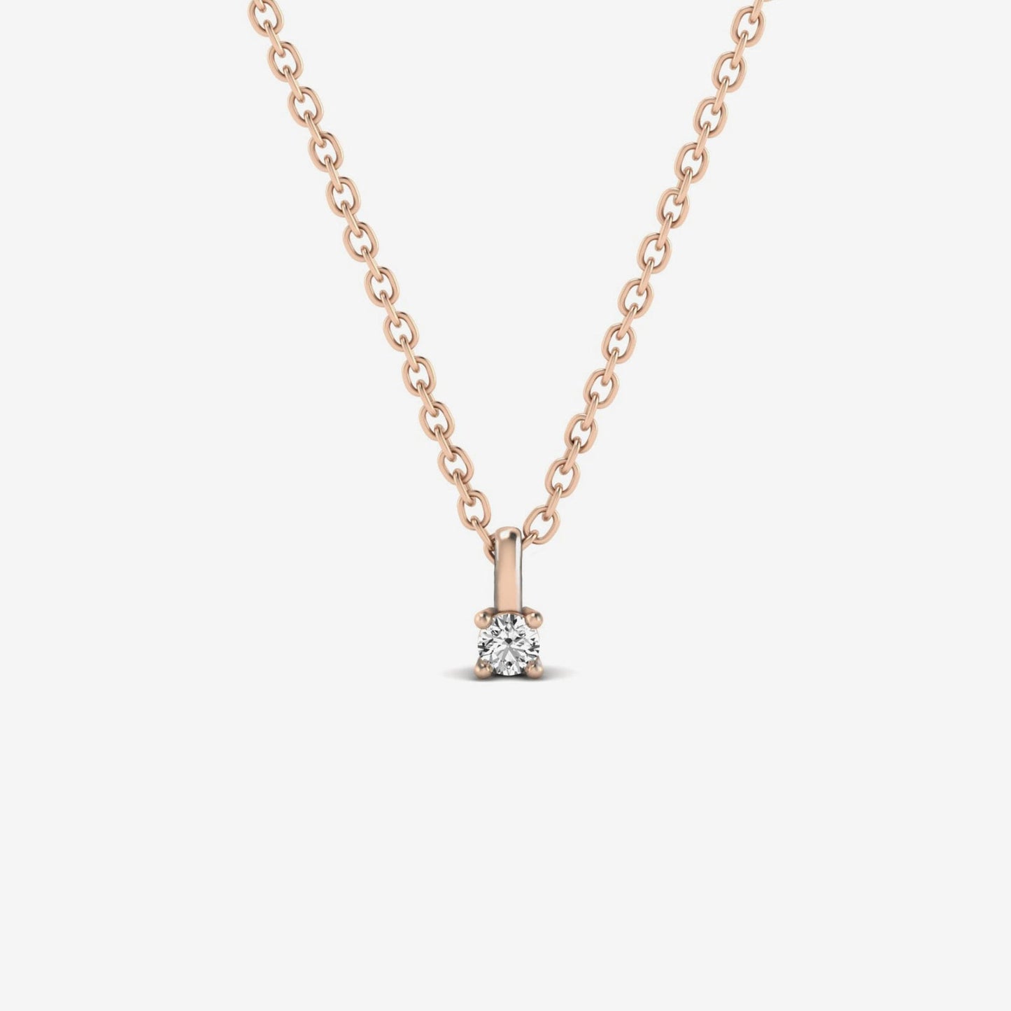 Pendentif diamant rond 4 pierres en or blanc 585 avec solitaire