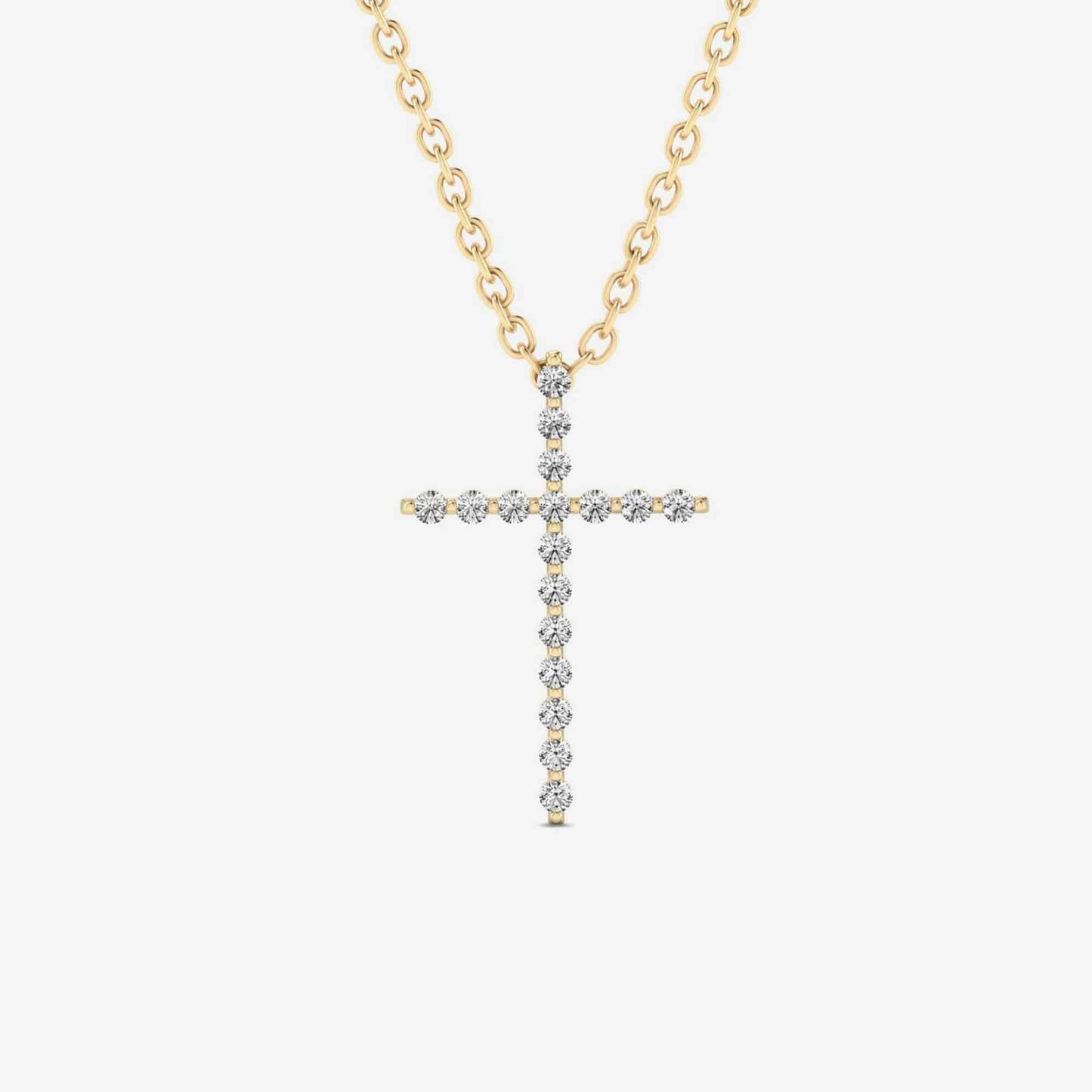 diamond cross necklace made of 585 yellow gold