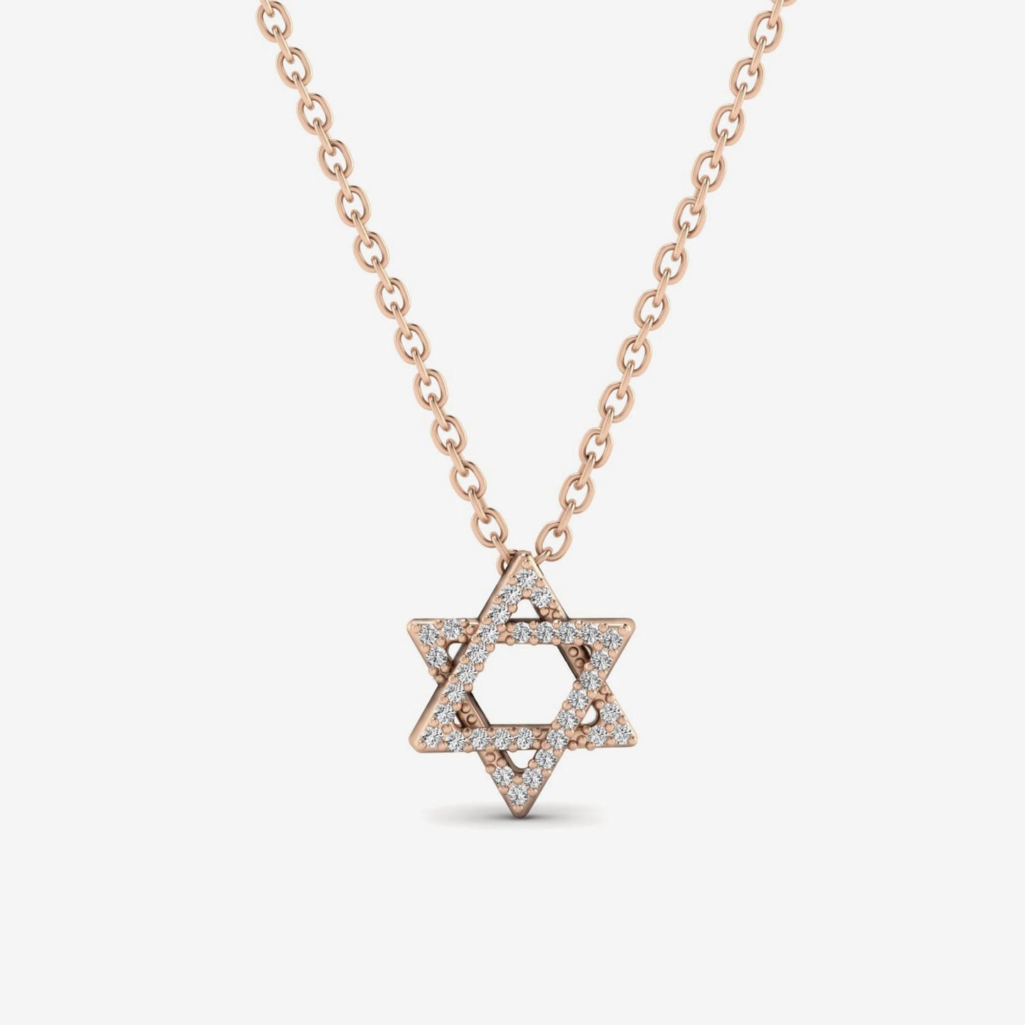 Collier de diamants étoile de David en or 585