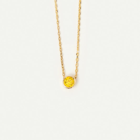 Collier flottant solitaire avec pierre de naissance de novembre en or 585