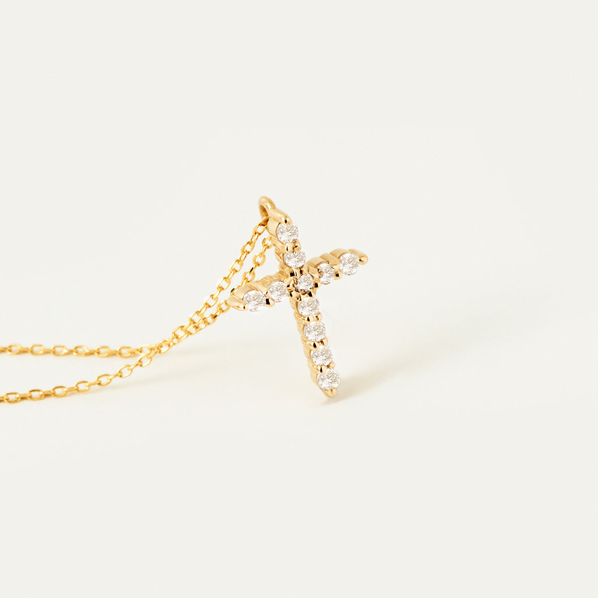 Religiöse Halskette mit Diamantkreuz