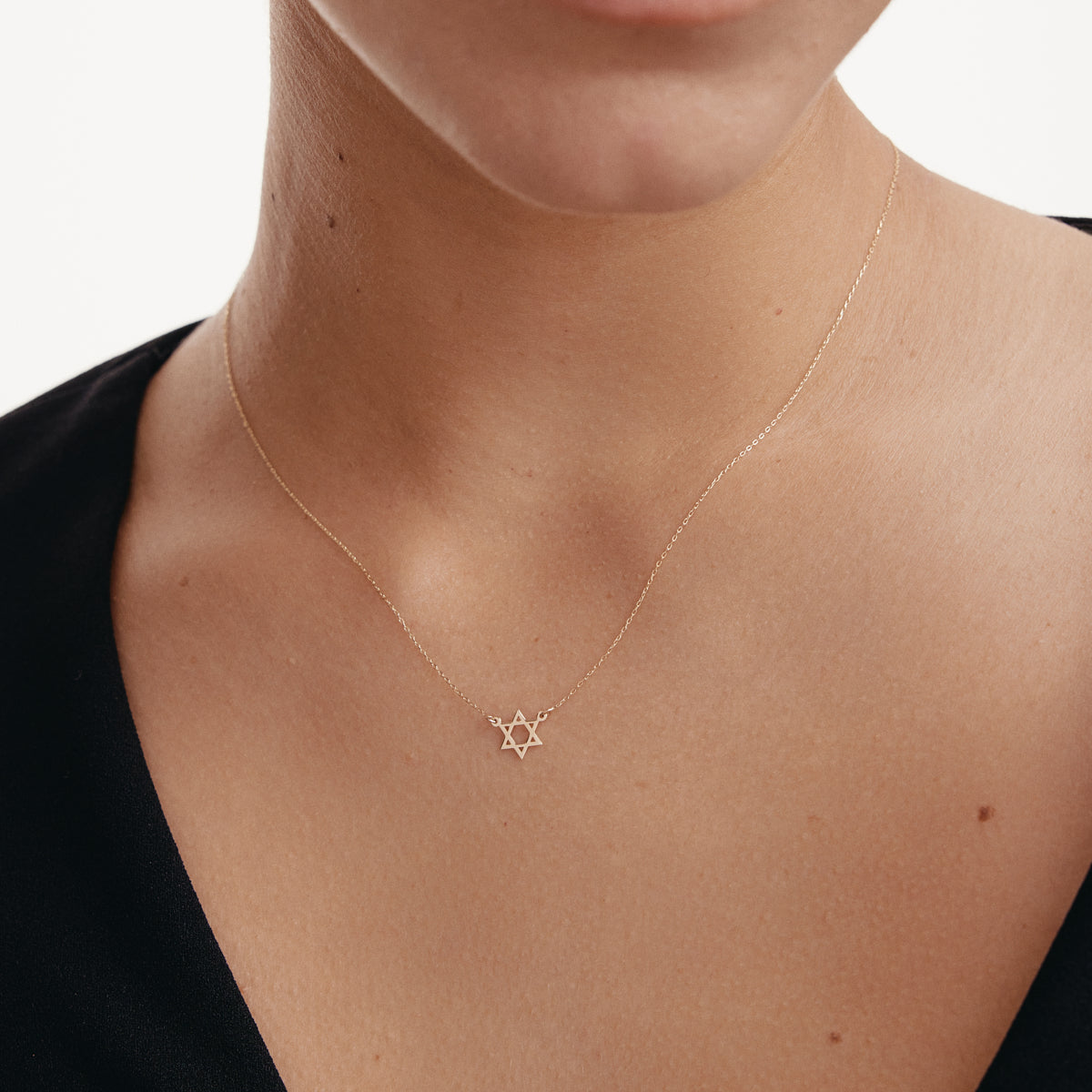 Collier étoile juive en or 585