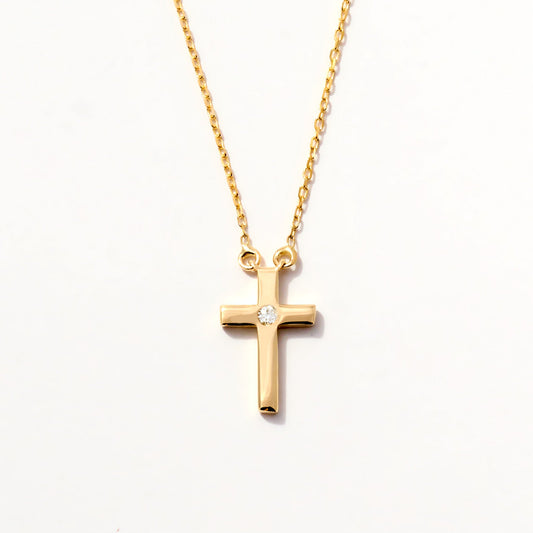 Diamant Solitaire Kreuz Halskette