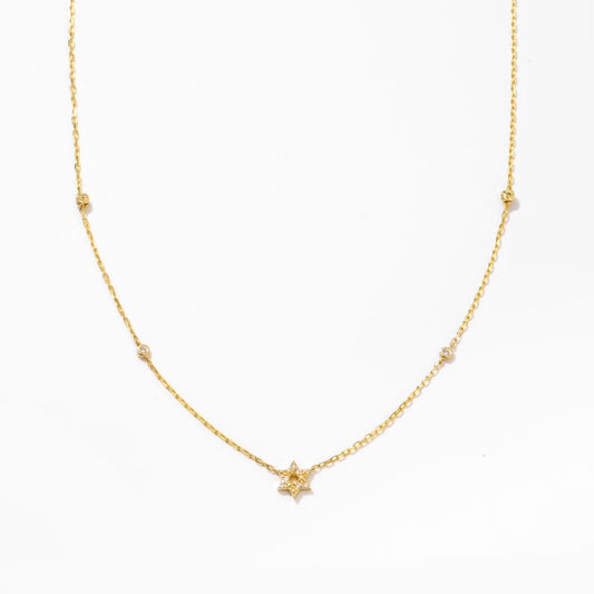 Collier étoile de David Diamond Station en or massif 585