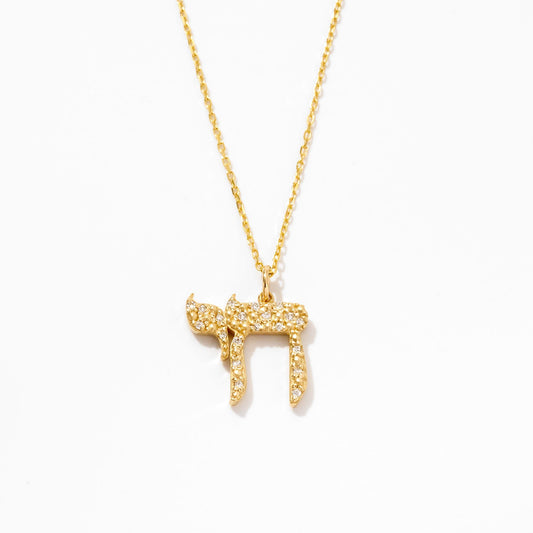 Collier Diamond Chai Life en or massif 585