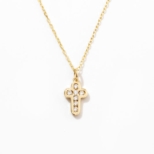Tiny Diamond Cross Necklace
