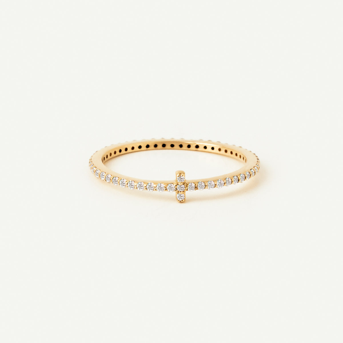 Bague d'éternité croix diamant en or 585