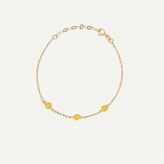 Bracelet Birthstone Station de novembre en or 585