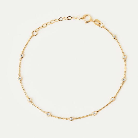 Bracelet station lunette diamant en or 585