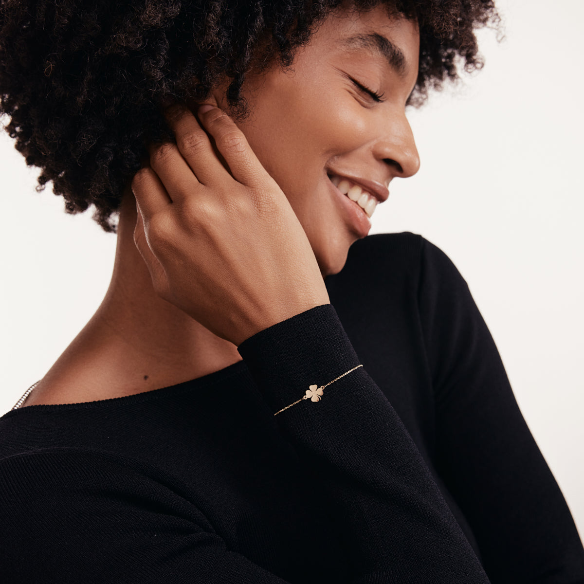 Four-leaf clover bracelet made of 585 gold