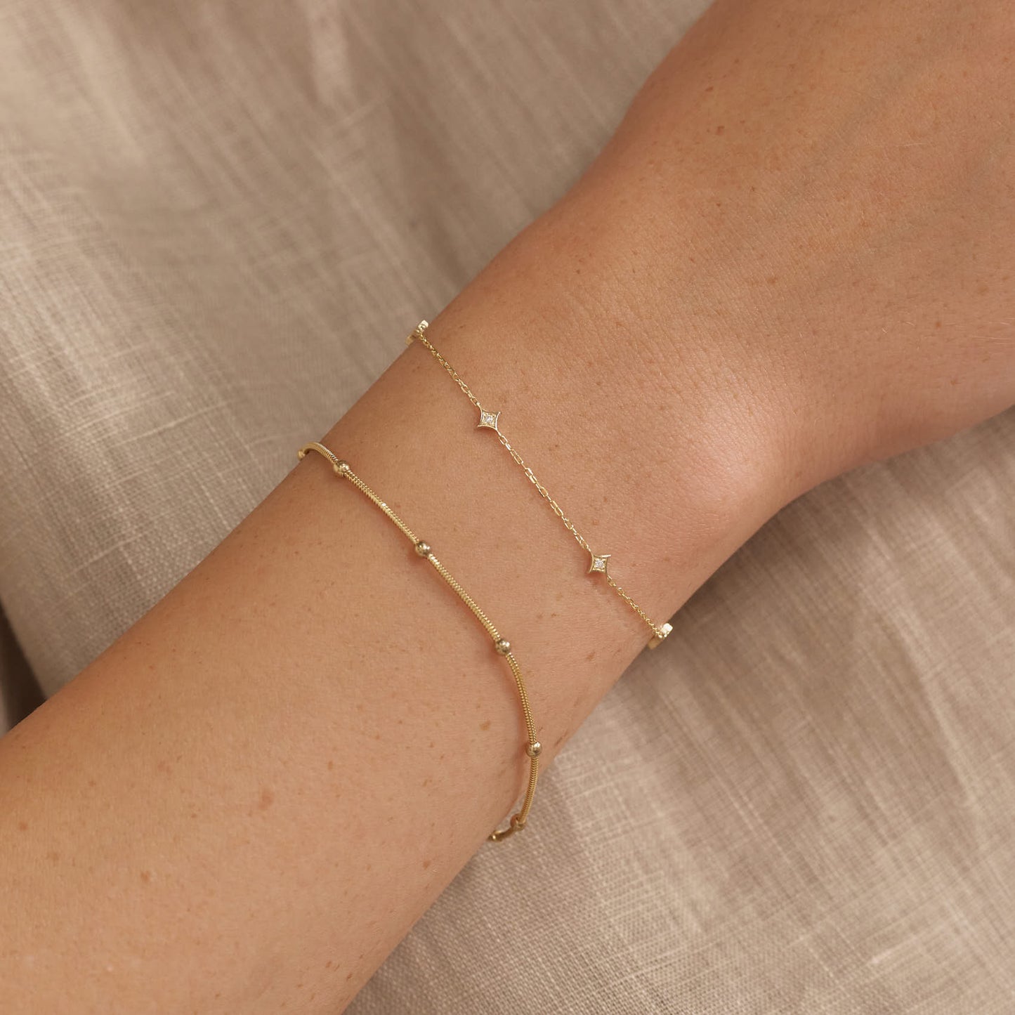 Diamant Stern Station Armband