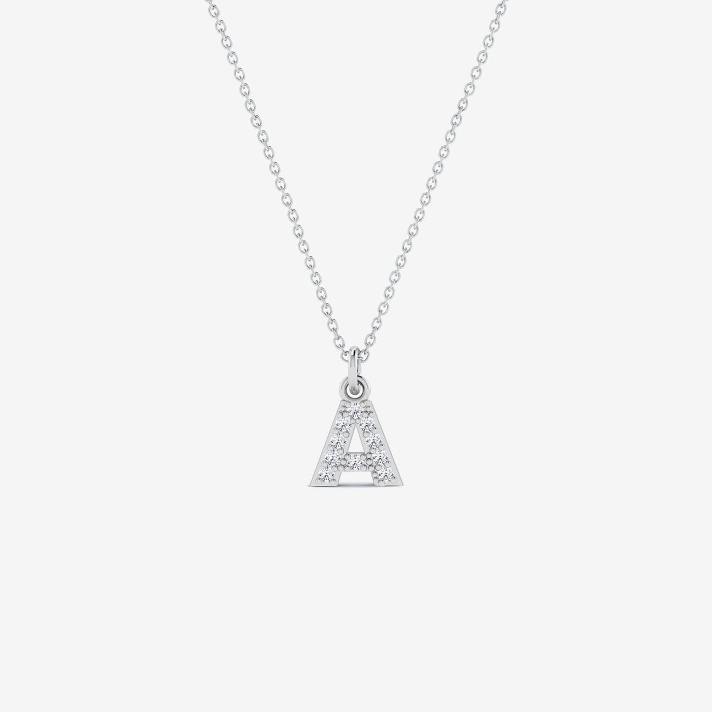 Individuelle Diamant Pave Initial Halskette