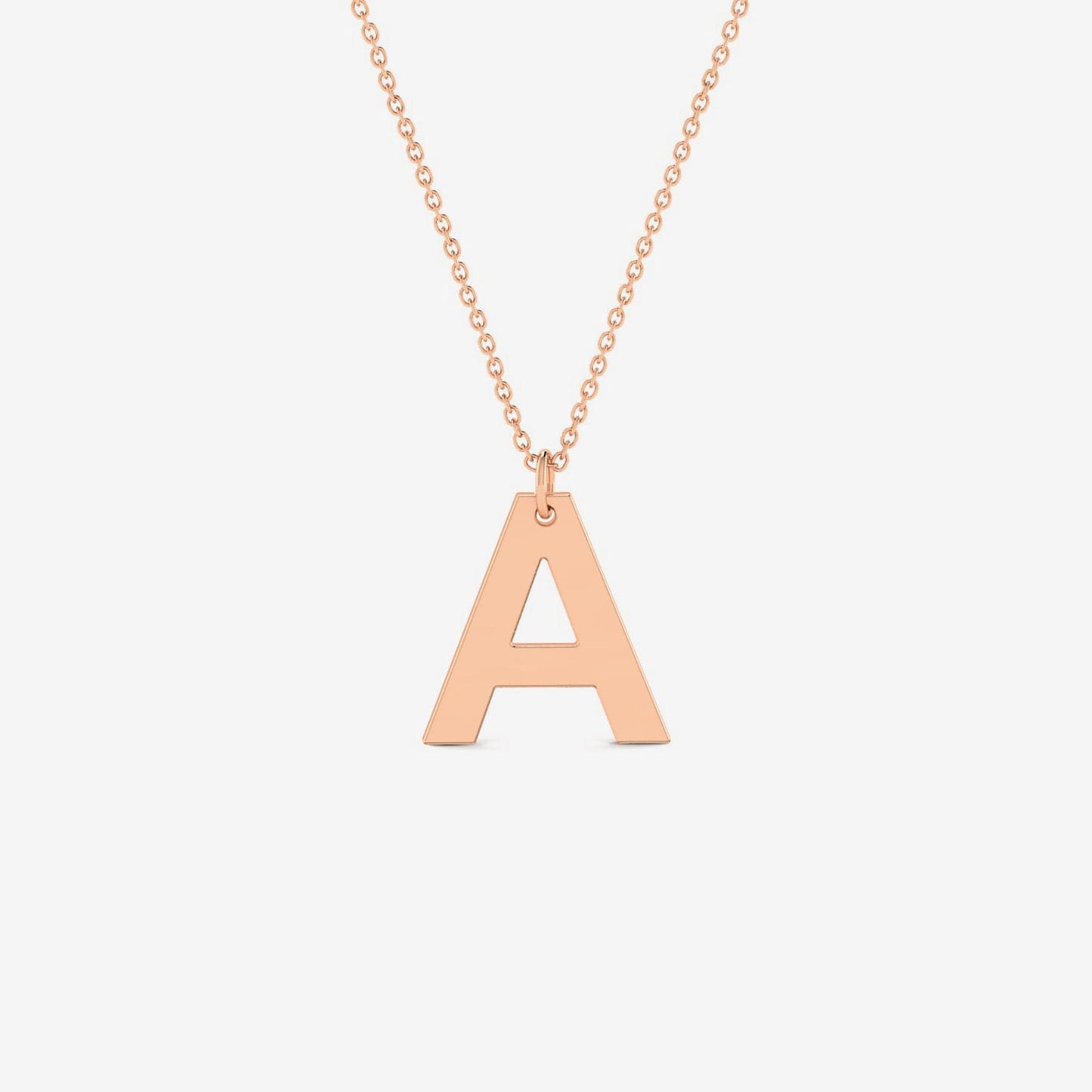 Personalized Classic Script Letter Necklace in 14K Gold