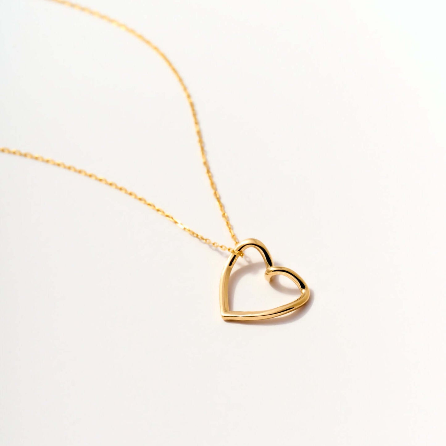 Open Heart Necklace in 585 Solid Gold