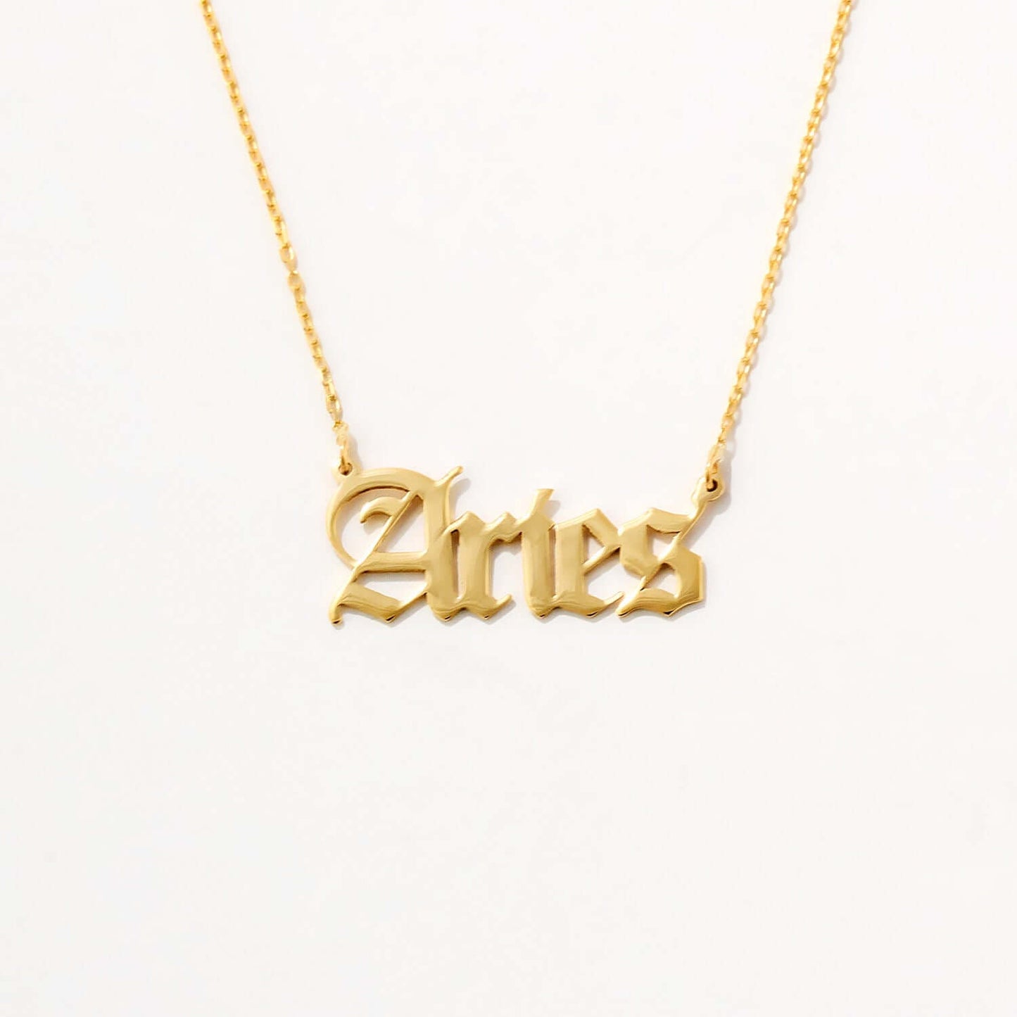 Zodiac Astrology Name Necklace in 585 Solid Gold