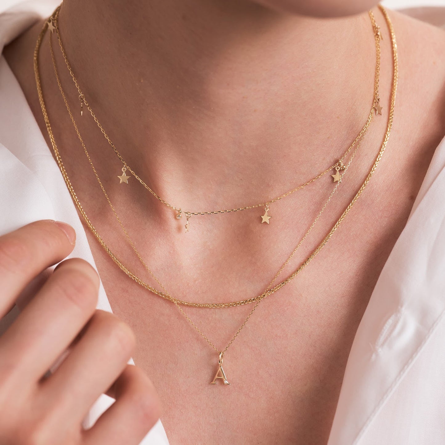 Kleiner Diamant-Charm mit Initialen