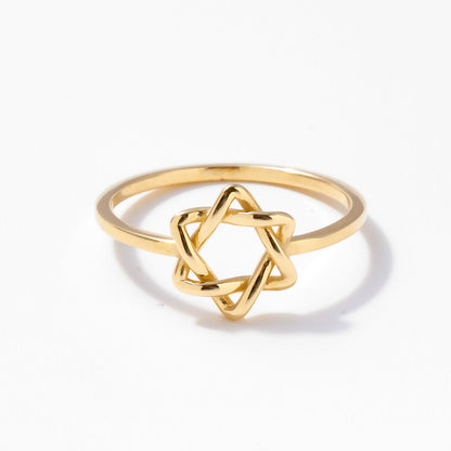 Bague étoile infinie de David en or massif 585