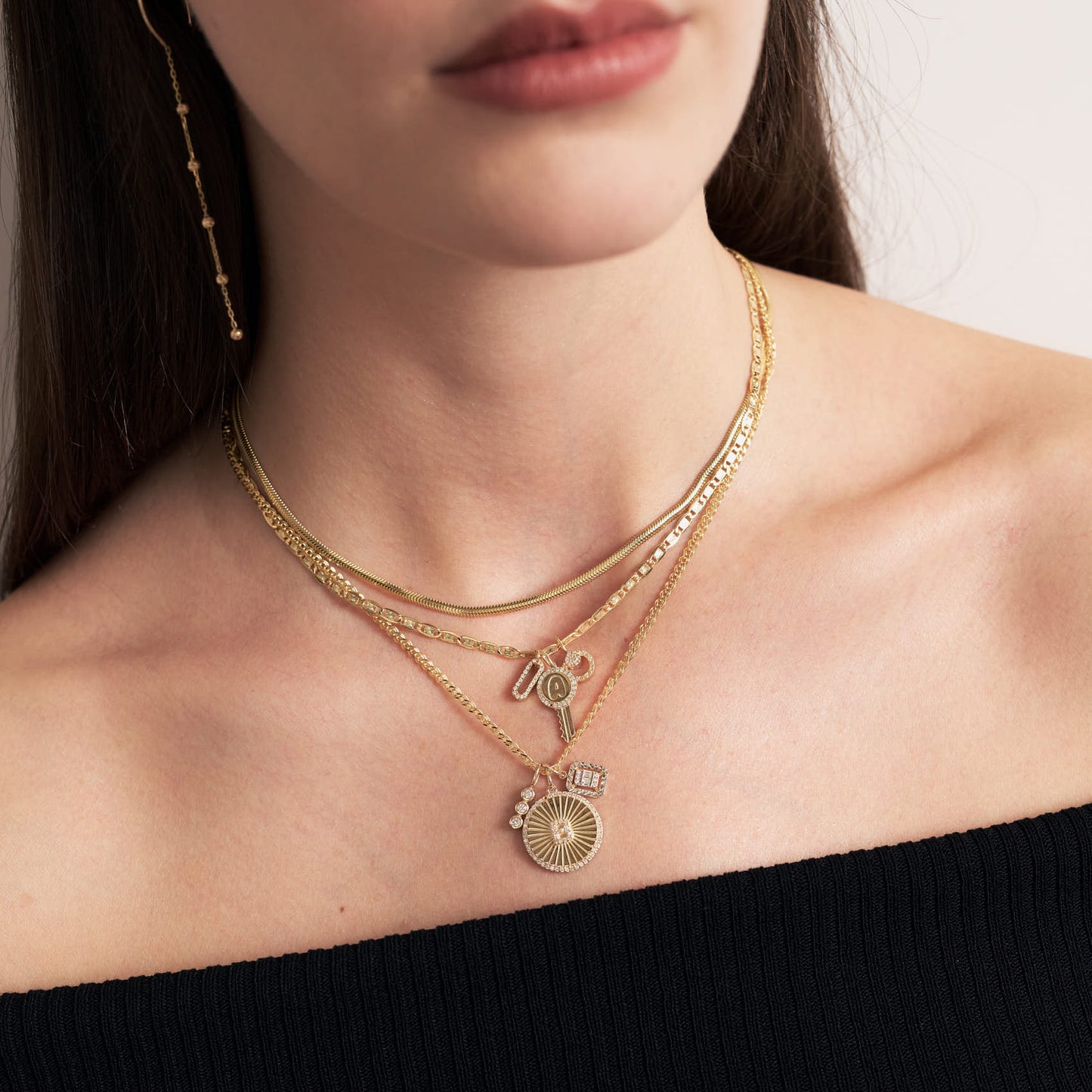 Charm mit drei Diamanten