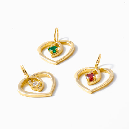 Herz-Charm mit Geburtsstein