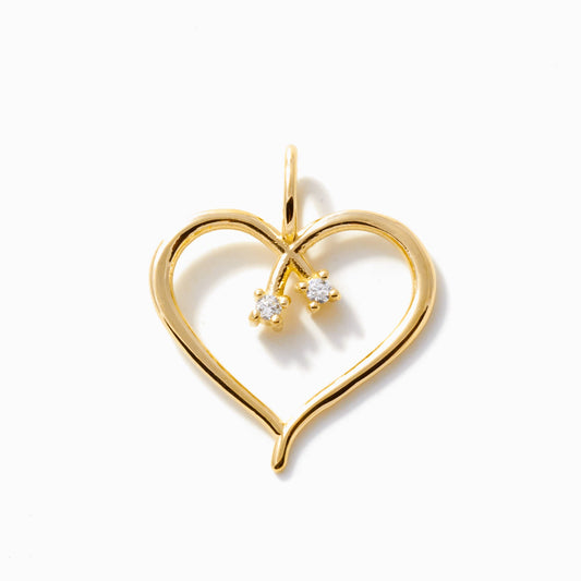 Offene Herzkette mit zwei Diamanten