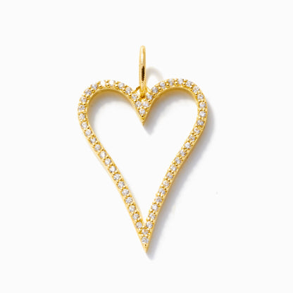 Langer Diamant-Herz-Charm