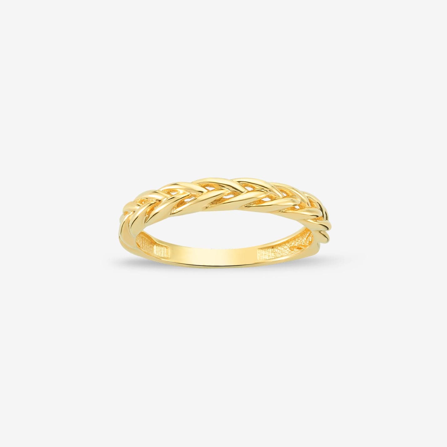 Bague bandeau torsadé en or massif 585