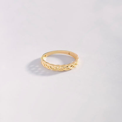 Bague bandeau torsadé en or massif 585