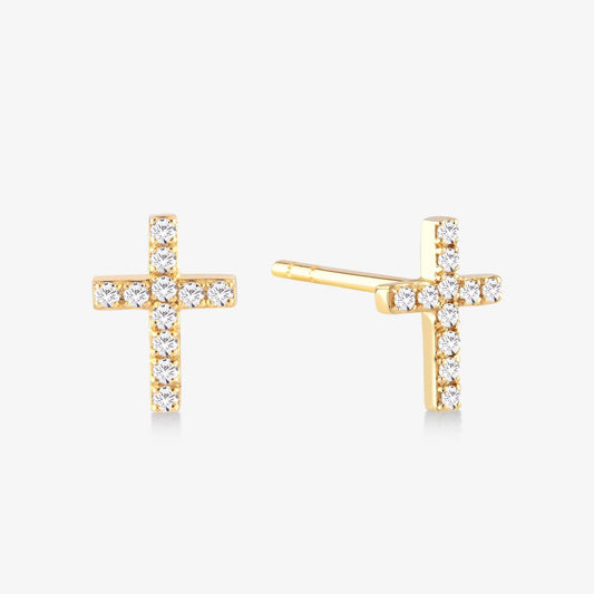 Ohrstecker mit Kreuz und Diamanten