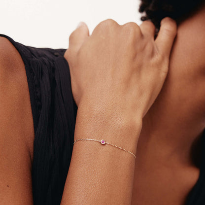 Bracelet pierre de naissance solitaire en or massif 585